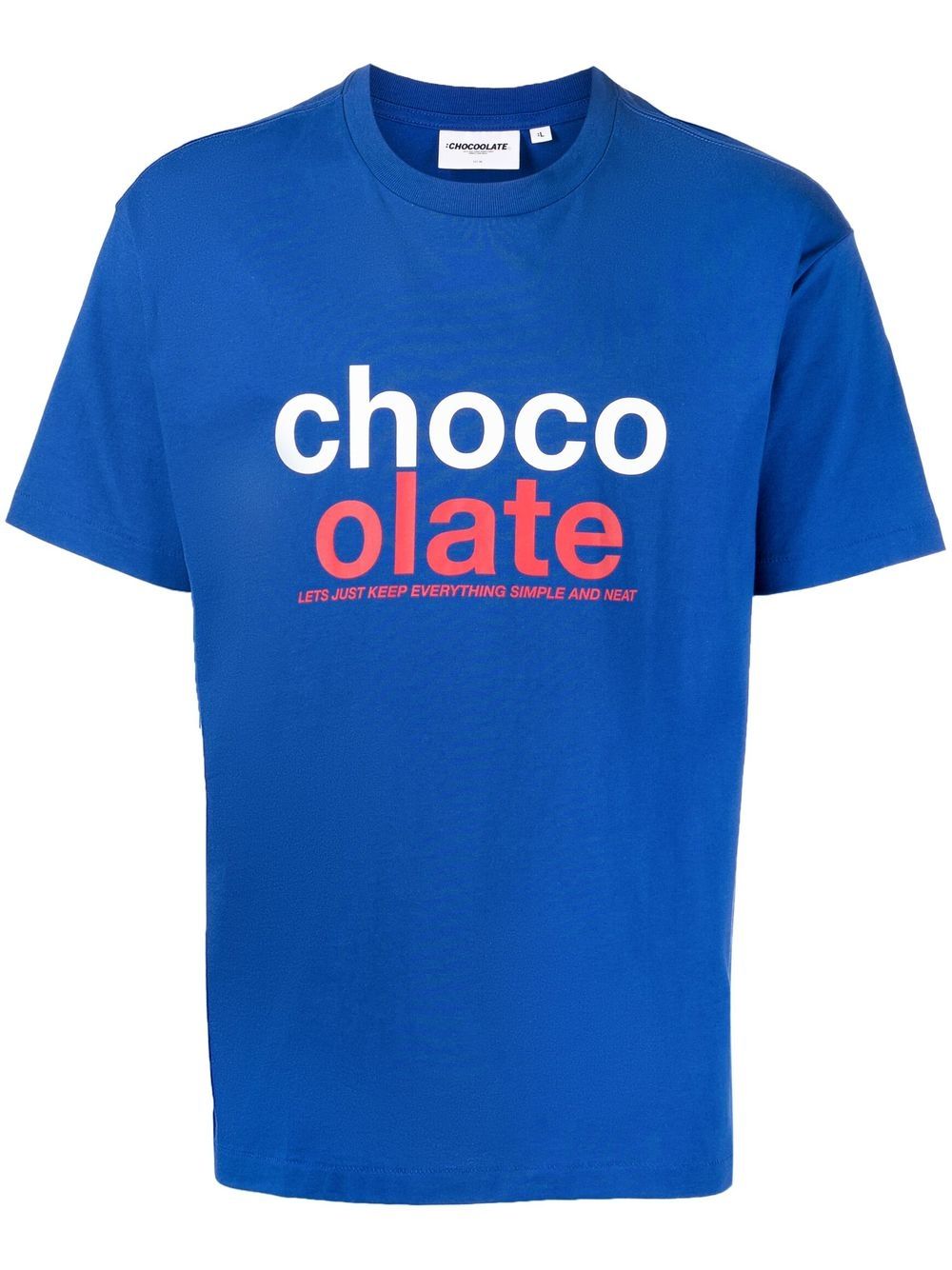 CHOCOOLATE logo-print short-sleeve T-shirt - Blue von CHOCOOLATE
