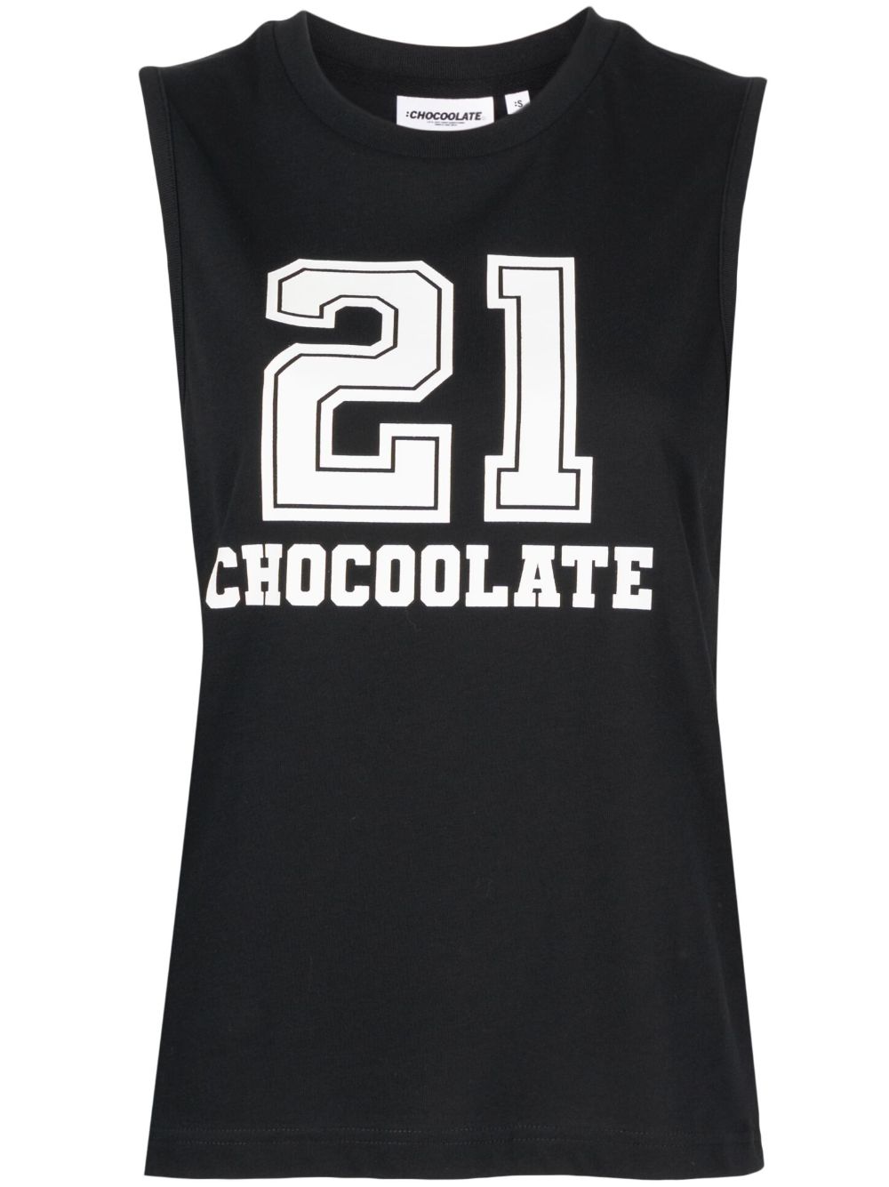 CHOCOOLATE number-print cotton tank top - Black von CHOCOOLATE