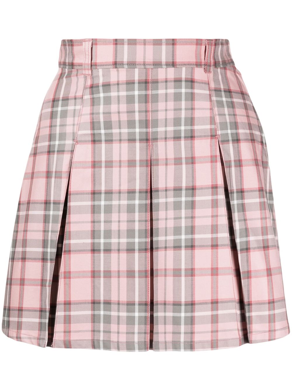 CHOCOOLATE pleated check-pattern mini skirt - Pink von CHOCOOLATE