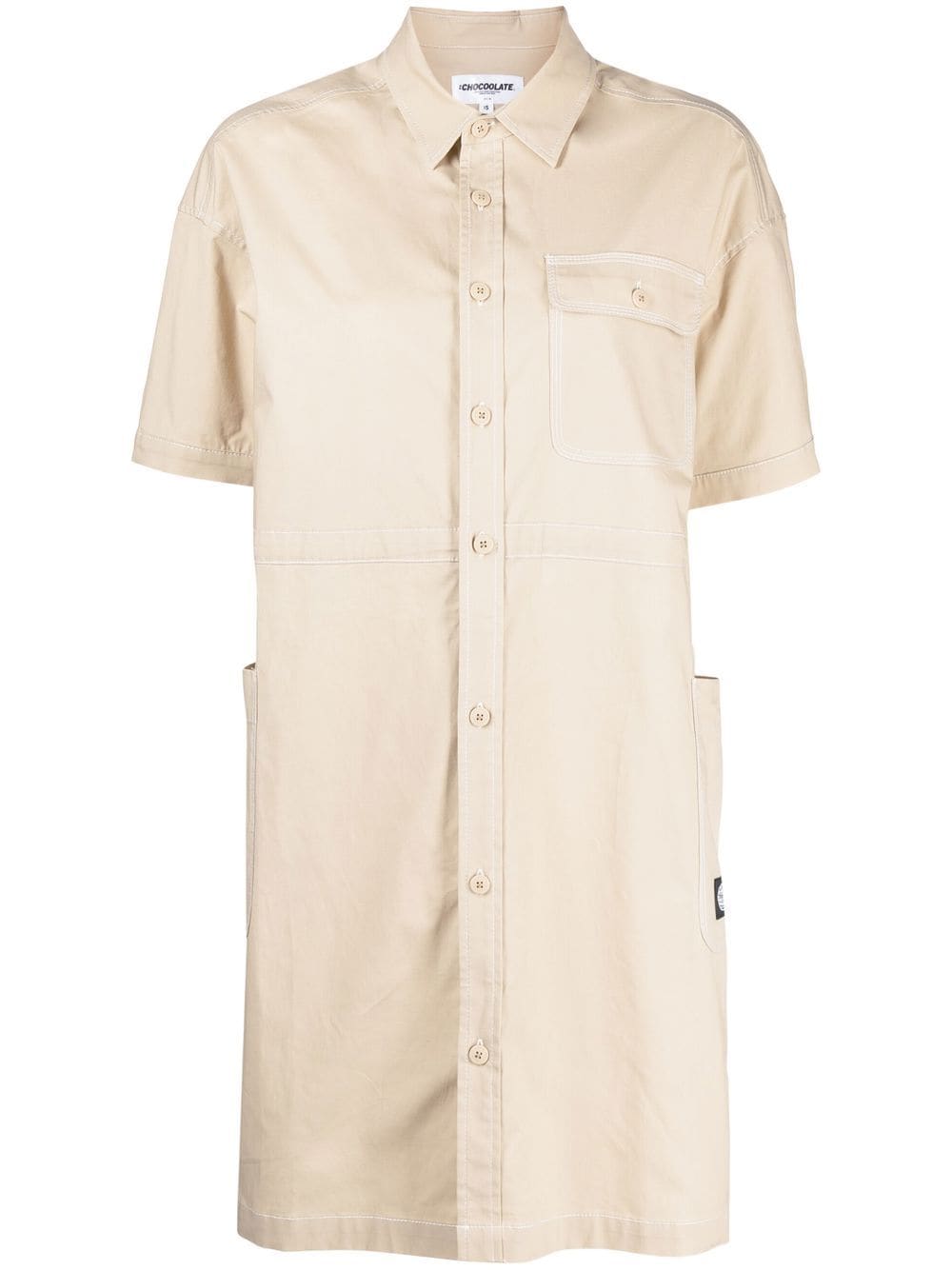 CHOCOOLATE short-sleeve shirt dress - Brown von CHOCOOLATE