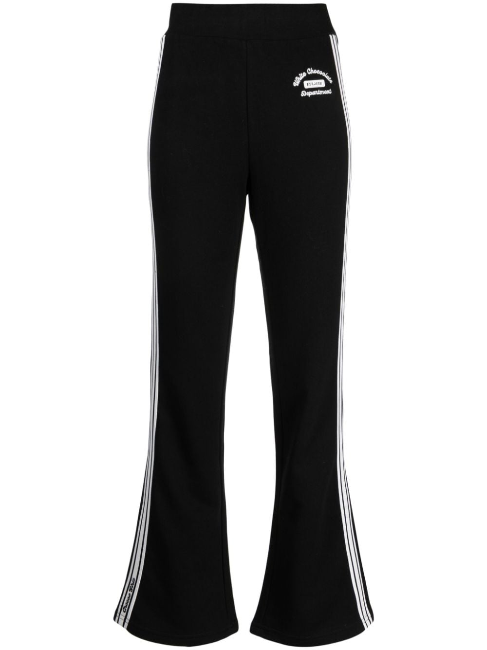 CHOCOOLATE side-stripe flared track pants - Black von CHOCOOLATE