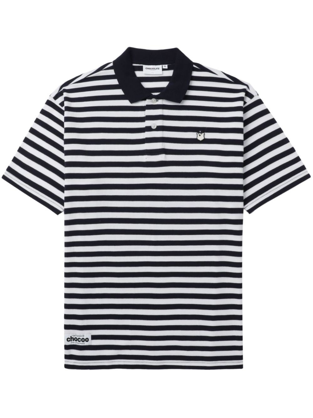 CHOCOOLATE striped cotton polo shirt - Black von CHOCOOLATE