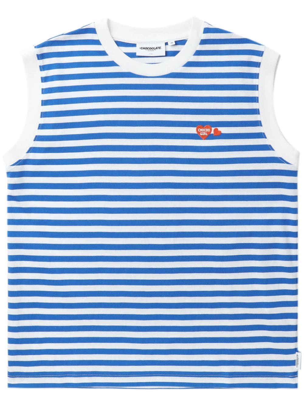 CHOCOOLATE striped cotton tank top - Blue von CHOCOOLATE