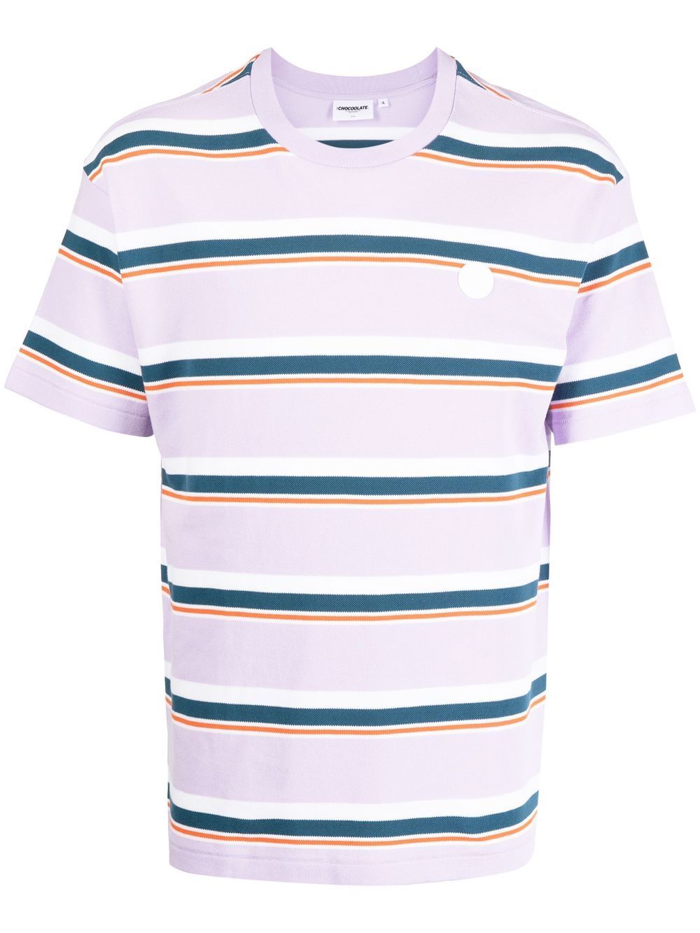 CHOCOOLATE striped logo-patch T-shirt - Purple von CHOCOOLATE