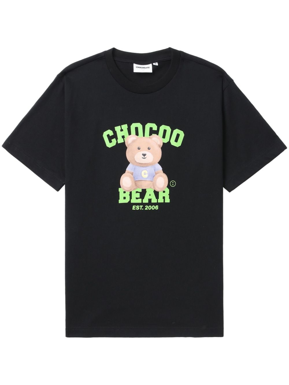 CHOCOOLATE teddy bear-print cotton T-shirt - Black von CHOCOOLATE