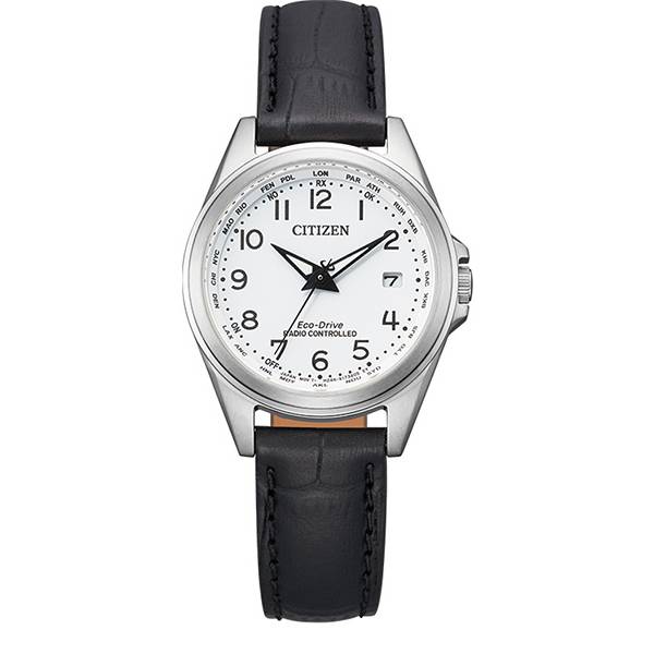 _CITIZEN Damen-Funkuhr, Eco-Drive Solar Edelstahl LB weiss von CITIZEN