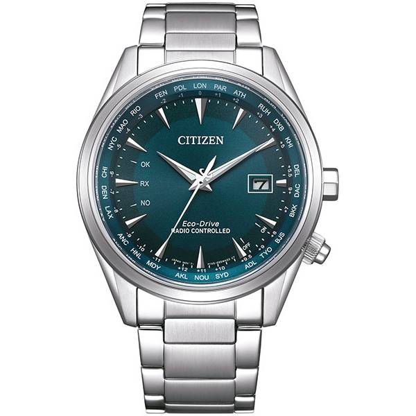 CITIZEN Global Weltzeit Eco Drive Solar Funkuhr, Stahl blau von CITIZEN