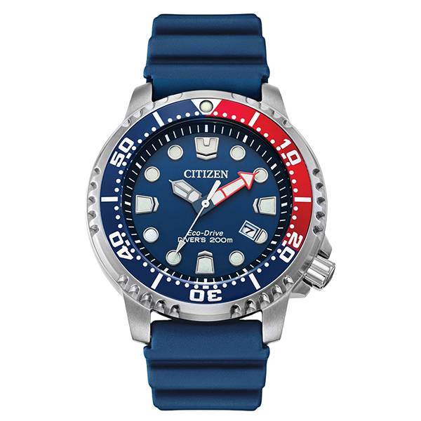 CITIZEN Promaster Eco-Drive Diver, Solar Taucheruhr, blau-rot von CITIZEN