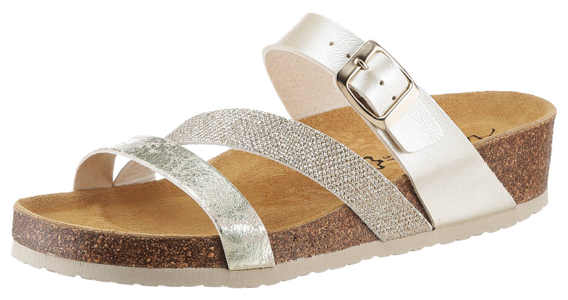 Aniston SHOES Pantolette, Keilabsatz, Sommerschuh, Schlappen mit Schnallenverschluss Aniston SHOES Pantolette, Keilabsatz, Sommerschuh, Schlappen mit Schnallenverschluss von Aniston SHOES