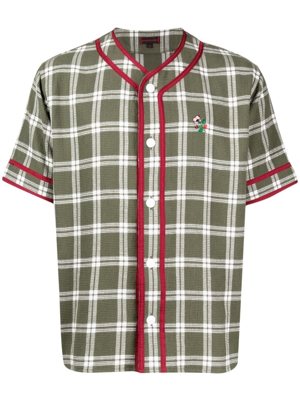 CLOT check-pattern striped-edge shirt - Green