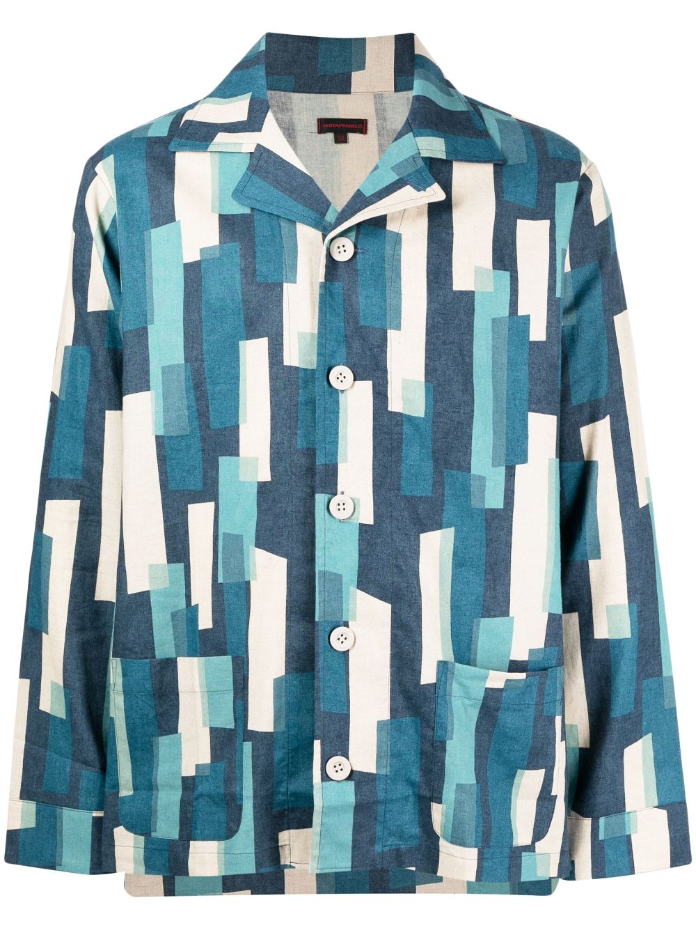 CLOT geometric-print button-up shirt - Blue von CLOT