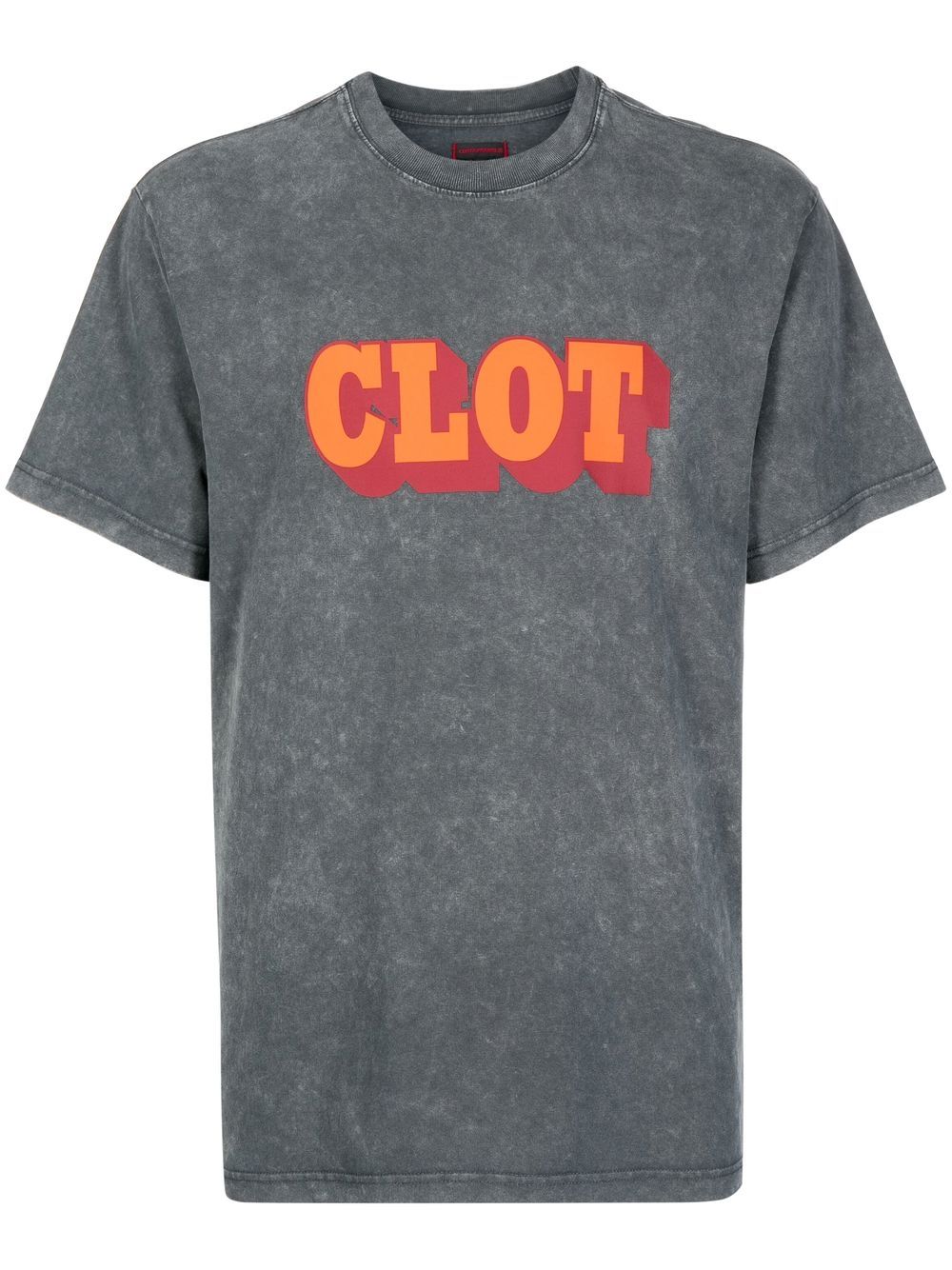 CLOT logo-print acid wash T-shirt - Grey von CLOT