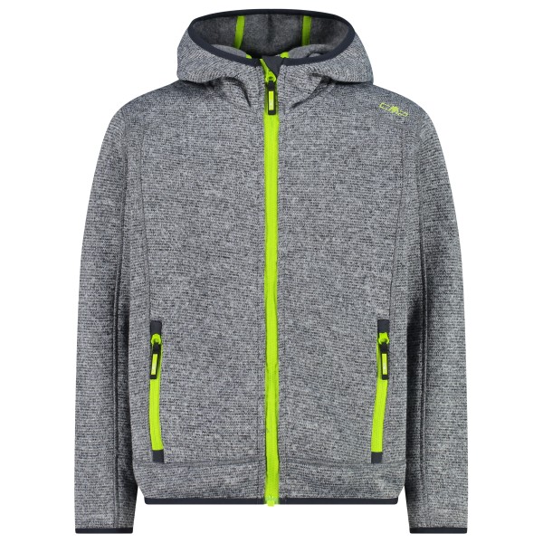CMP - Boy's Jacket Fix Hood Jacquard Knitted - Fleecejacke Gr 110 grau von CMP