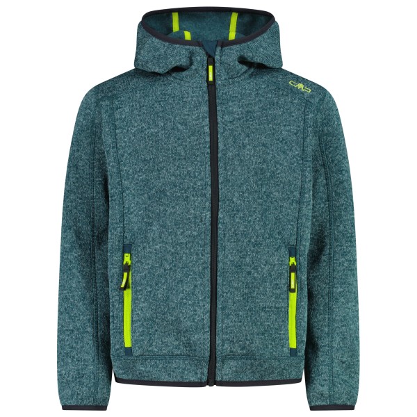 CMP - Boy's Jacket Fix Hood Jacquard Knitted - Fleecejacke Gr 98 blau/türkis von CMP