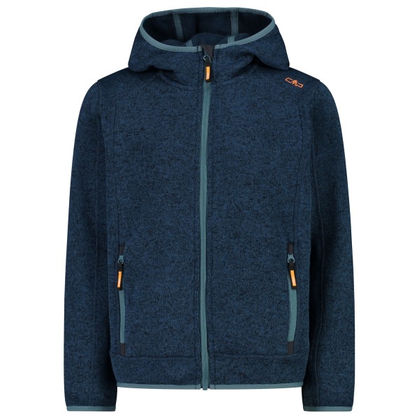 CMP - Boy's Jacket Fix Hood Jacquard Knitted - Fleecejacke Gr 98 blau von CMP