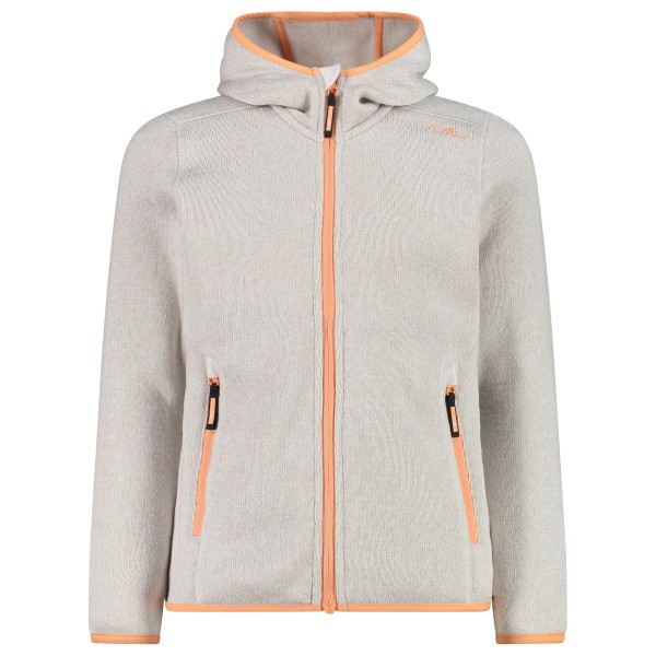 CMP - Girl's Jacket Fix Hood Jacquard Knitted 3H19825 - Fleecejacke Gr 98 grau von CMP
