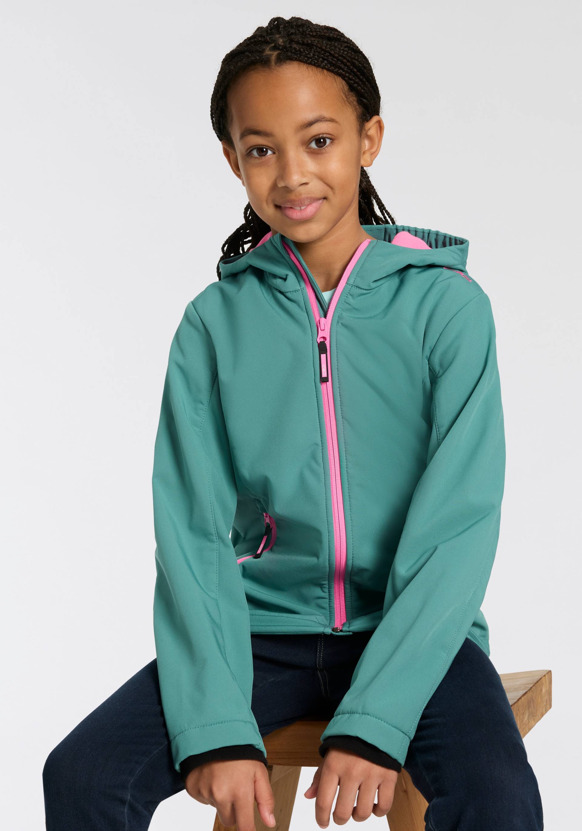 CMP Softshelljacke »KID G JACKET FIX HOOD für Kinder43405465«, mit Kapuze, Atmungsaktiv & Wasserabweisend & Windabweisend & für Kinder CMP Softshelljacke »KID G JACKET FIX HOOD für Kinder43405465«, mit Kapuze, Atmungsaktiv & Wasserabweisend & Windabweisend & für Kinder von CMP