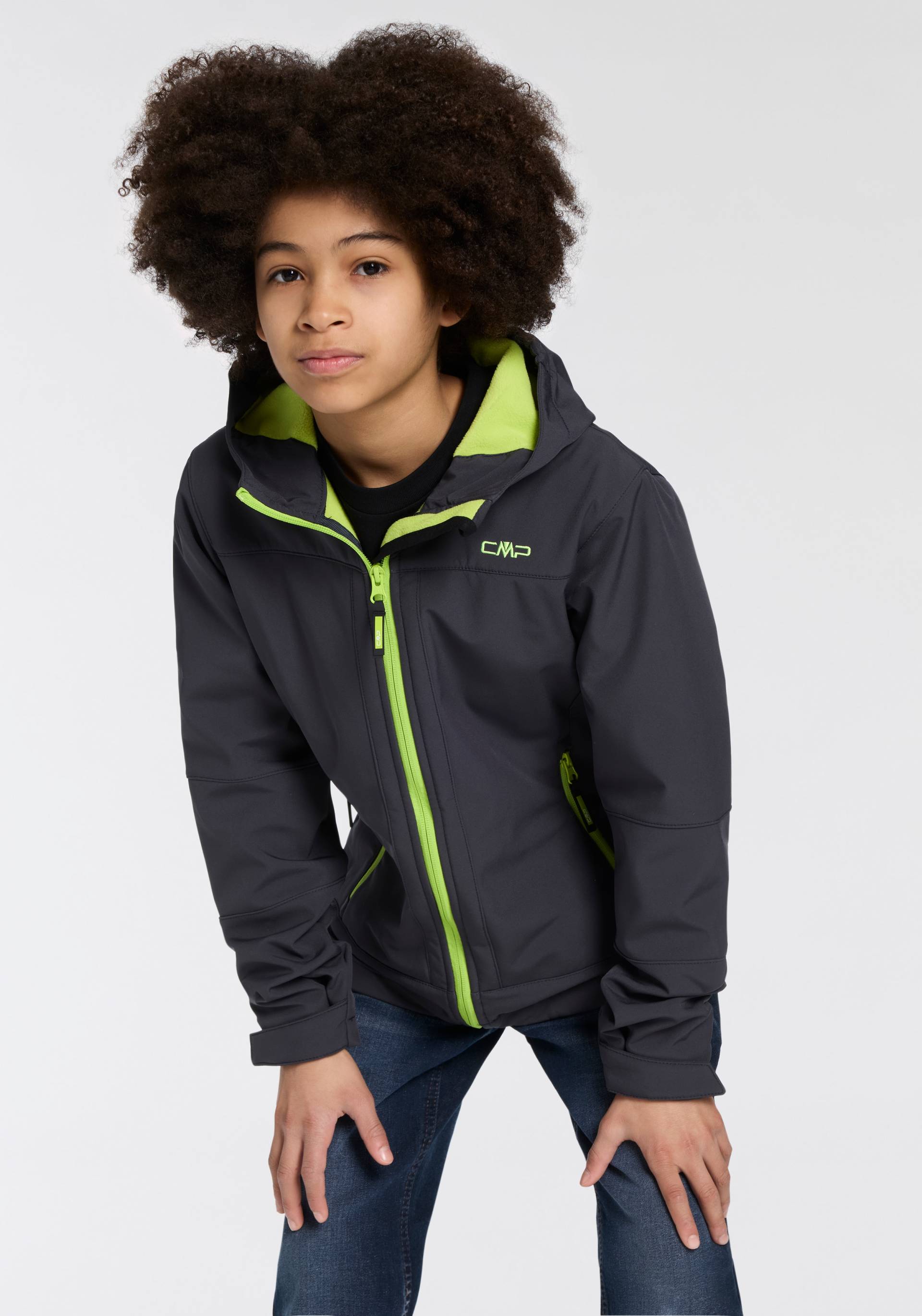 CMP Softshelljacke »KID SOFTSHELL JACKET FIX HOOD für Kinder«, (1 St.), mit Kapuze, Atmungsaktiv & Wärmeisolierend & Wasserabweisend & für Kinder von CMP