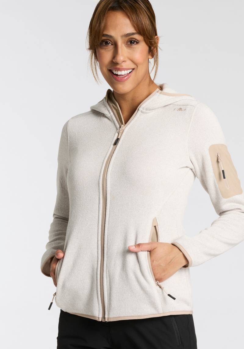 CMP Strickfleecejacke »KNITTED MELANGE HOODY WOMAN HOODY«, (1 St.), mit Kapuze, Wärmend und von CMP