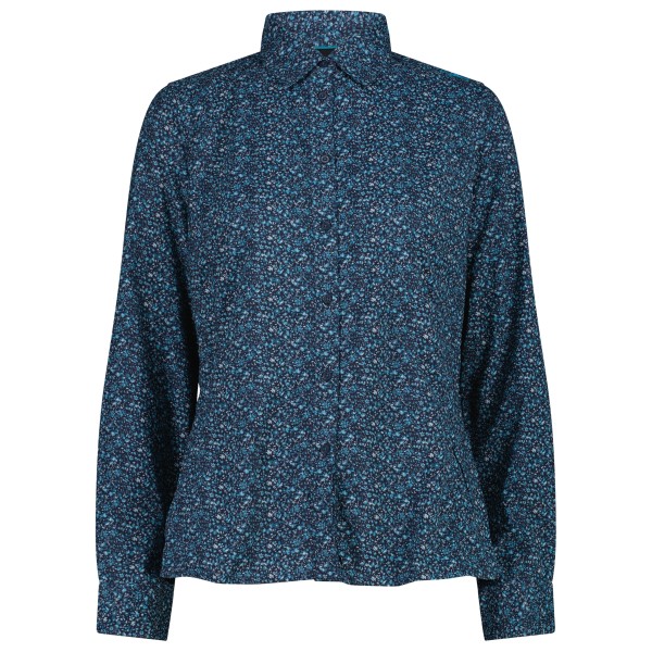 CMP - Women's Longsleeve Shirt with Pattern - Bluse Gr 38 blau von CMP