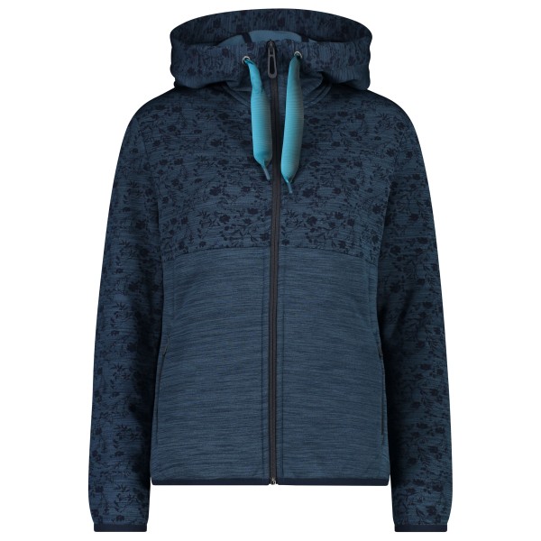 CMP - Women's Printed Stretch Jacket Fix Hood - Fleecejacke Gr 38 blau von CMP