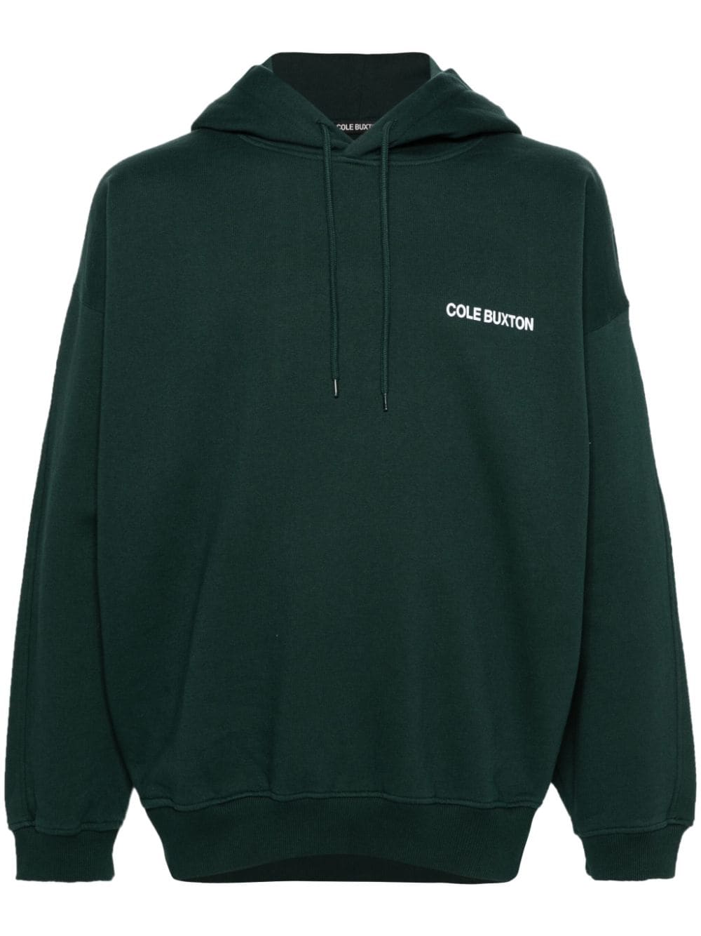 COLE BUXTON logo-print cotton hoodie - Green von COLE BUXTON