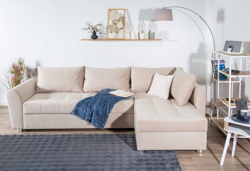 COLLECTION AB Ecksofa, Ecksofa,Bettfunktion,Bettkasten,Bonnelfederkern, Rückenkissen von COLLECTION AB