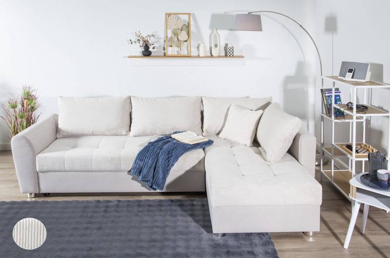 COLLECTION AB Ecksofa, Ecksofa,Bettfunktion,Bettkasten,Bonnelfederkern, Rückenkissen von COLLECTION AB