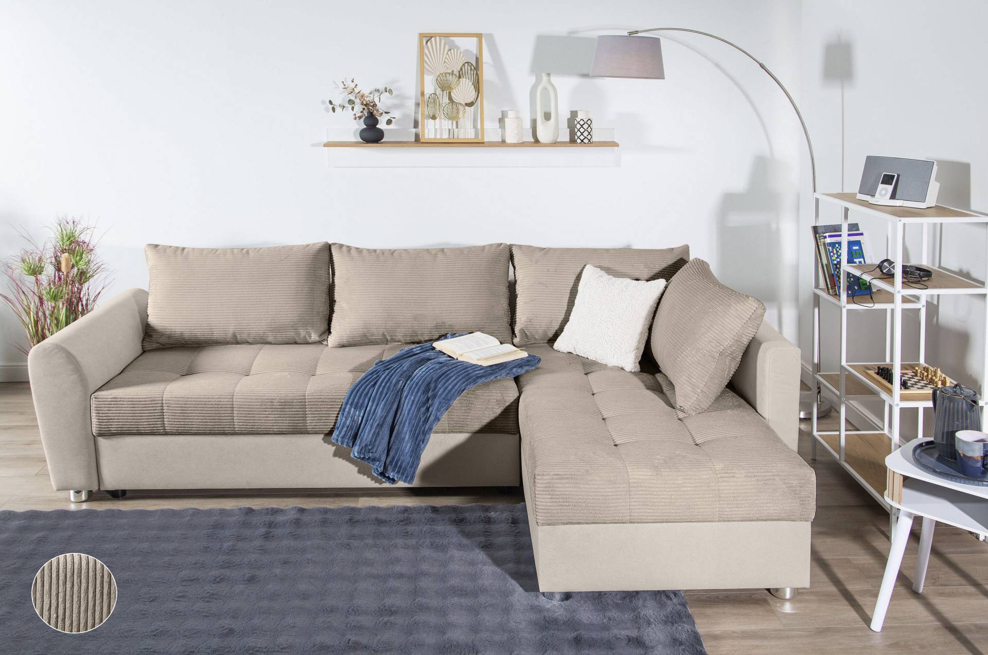 COLLECTION AB Ecksofa, Ecksofa,Bettfunktion,Bettkasten,Bonnelfederkern, Rückenkissen von COLLECTION AB