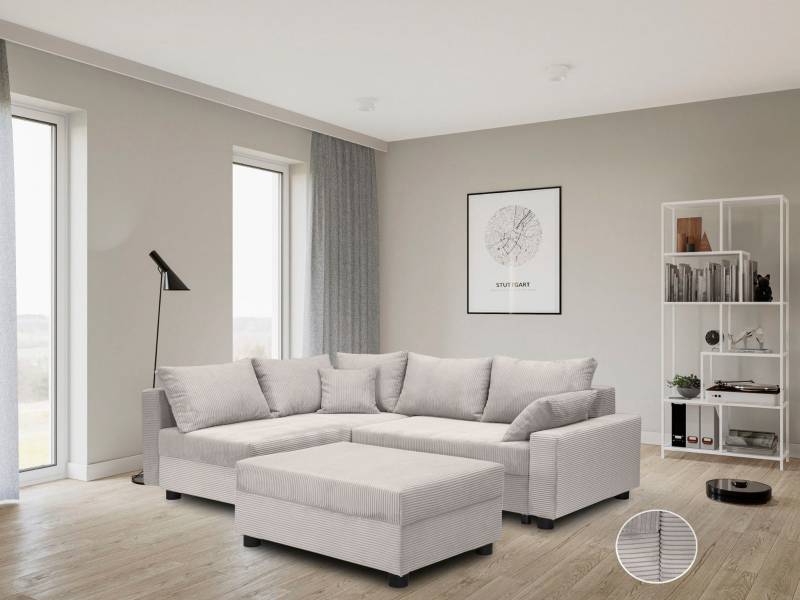 COLLECTION AB Ecksofa »Parma L-Form«, mit Schlaffunktion und Bettkasten, inklusive Kissen, Bonellfederkern von COLLECTION AB