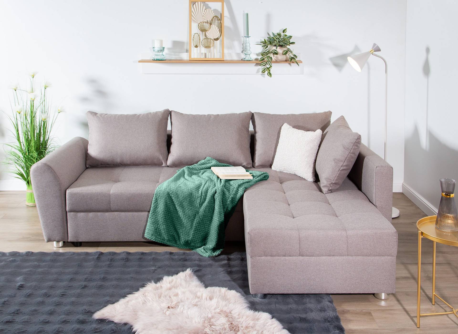 COLLECTION AB Ecksofa »JANA«, Ecksofa,Bettfunktion,Bettkasten,Bonnelfederkern,Rückenkissen COLLECTION AB Ecksofa »JANA«, Ecksofa,Bettfunktion,Bettkasten,Bonnelfederkern,Rückenkissen von COLLECTION AB