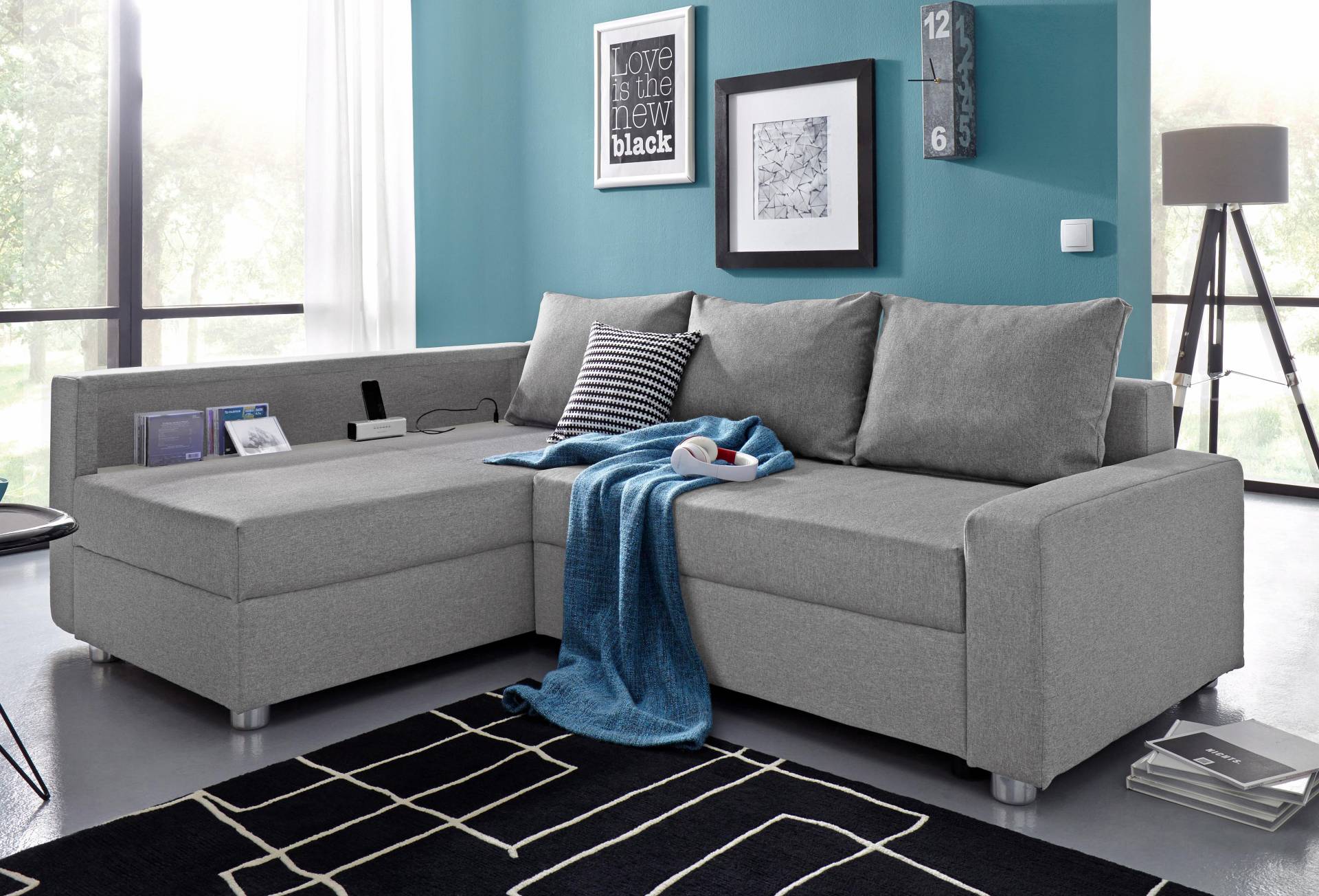 COLLECTION AB Ecksofa »Relax L-Form«, inklusive Bettfunktion, Federkern, wahlweise mit RGB-LED-Beleuchtung von COLLECTION AB