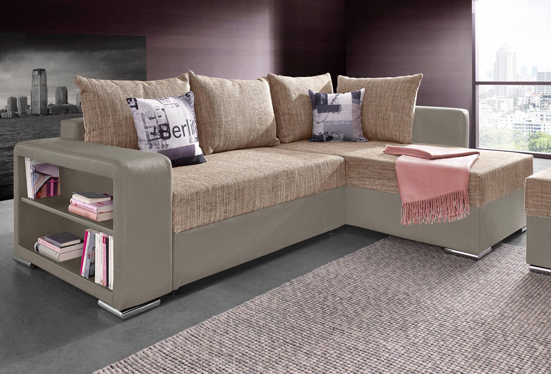 COLLECTION AB Ecksofa »John L-Form«, mit Bettfunktion, Bettkasten und integriertem Regal COLLECTION AB Ecksofa »John L-Form«, mit Bettfunktion, Bettkasten und integriertem Regal von COLLECTION AB