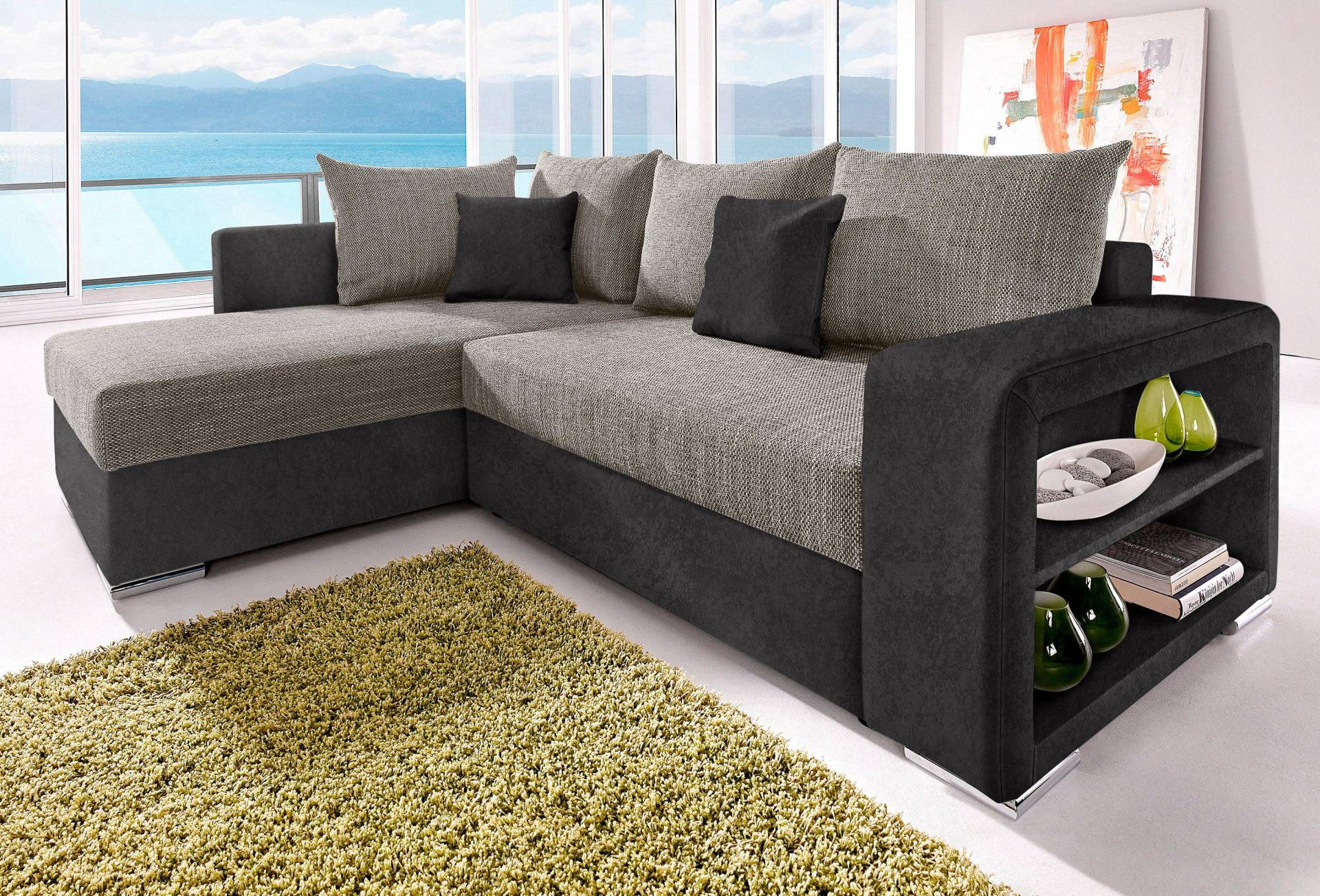 COLLECTION AB Ecksofa John, mit Bettfunktion, mit Rücken- und Zierkissen von COLLECTION AB