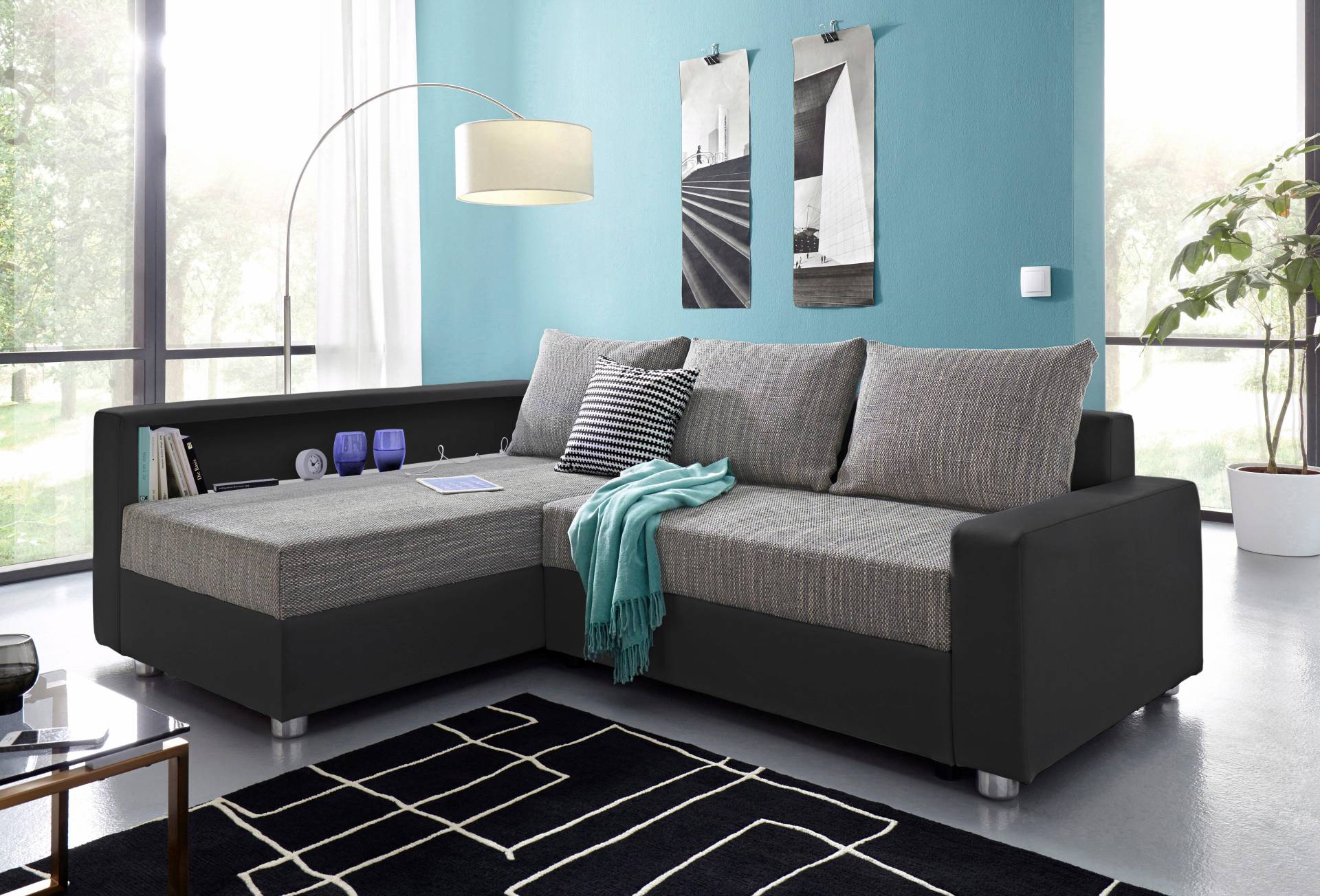 COLLECTION AB Ecksofa »Relax«, inklusive Bettfunktion, Federkern, wahlweise mit RGB-LED-Beleuchtung von COLLECTION AB