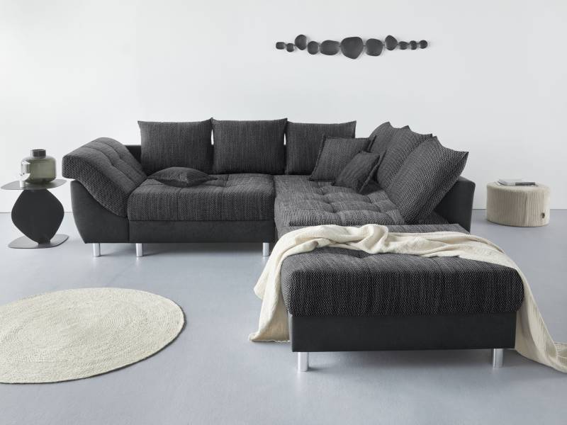 COLLECTION AB Ecksofa »(Spar-Set) Innsbruck L-Form und Hocker«, (Spar-Set), Ecksofa und Hocker, Recamiere links oder rechts montierbar von COLLECTION AB