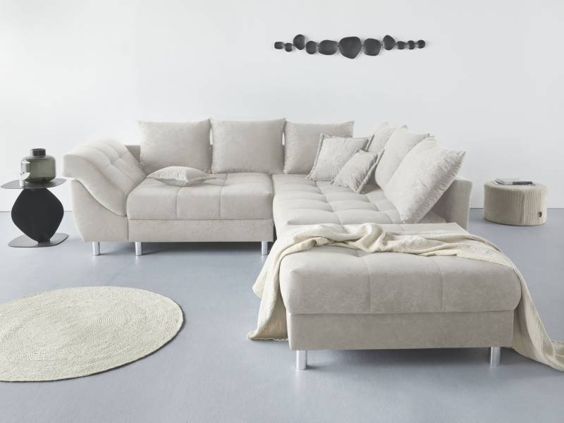 COLLECTION AB Ecksofa »(Spar-Set) Innsbruck L-Form und Hocker«, (Spar-Set), Ecksofa und Hocker, Recamiere links oder rechts montierbar von COLLECTION AB