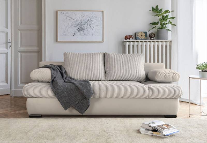 COLLECTION AB Schlafsofa »Chicago«, mit Bettfunktion und Bettkasten, im Cord-Samt Mix von COLLECTION AB