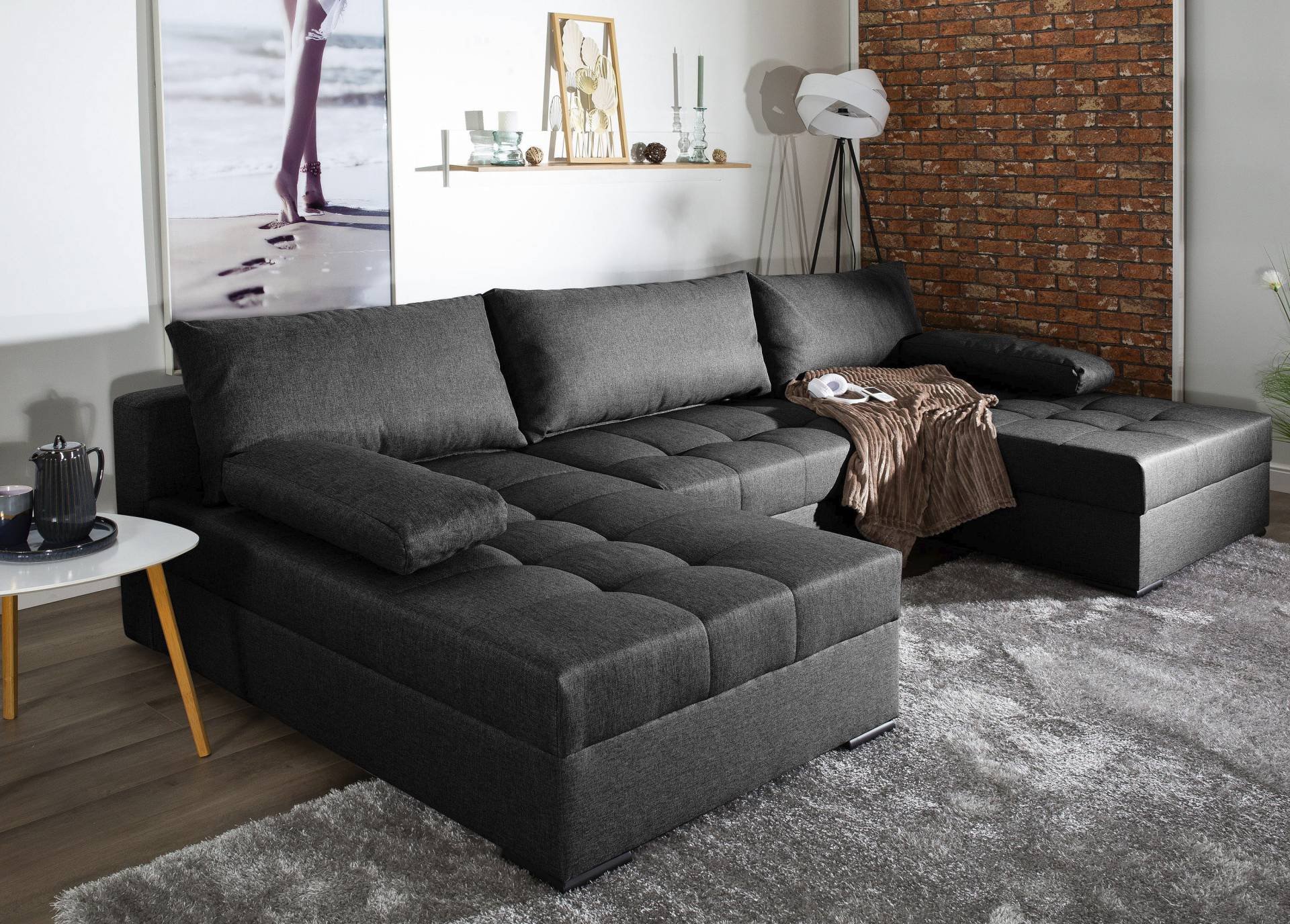 COLLECTION AB Wohnlandschaft »Josy«, inkl. Bettfunktion, Bettkasten, mit 3 extra grossen Rückenkissen von COLLECTION AB