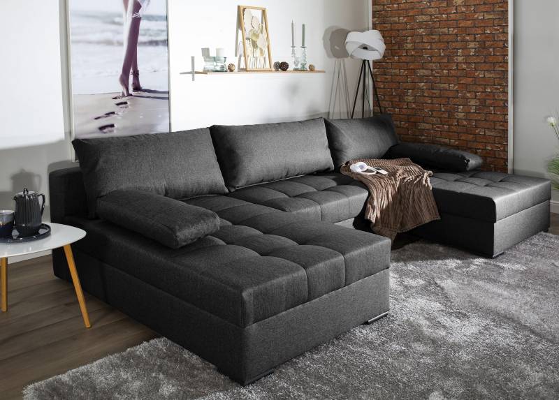 COLLECTION AB Wohnlandschaft »Josy«, inkl. Bettfunktion, Bettkasten, mit 3 extra grossen Rückenkissen von COLLECTION AB