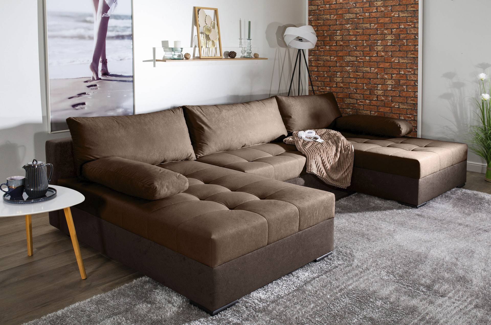 COLLECTION AB Wohnlandschaft »Josy«, inkl. Bettfunktion, Bettkasten, mit 3 extra grossen Rückenkissen von COLLECTION AB