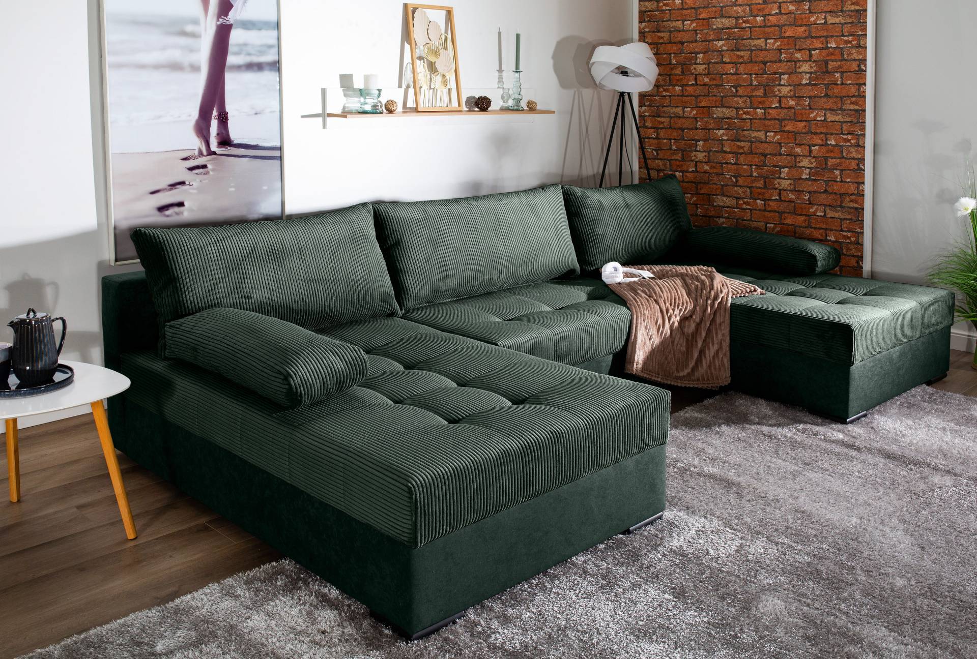 COLLECTION AB Wohnlandschaft »Josy«, inkl. Bettfunktion, Bettkasten, mit 3 extra grossen Rückenkissen von COLLECTION AB