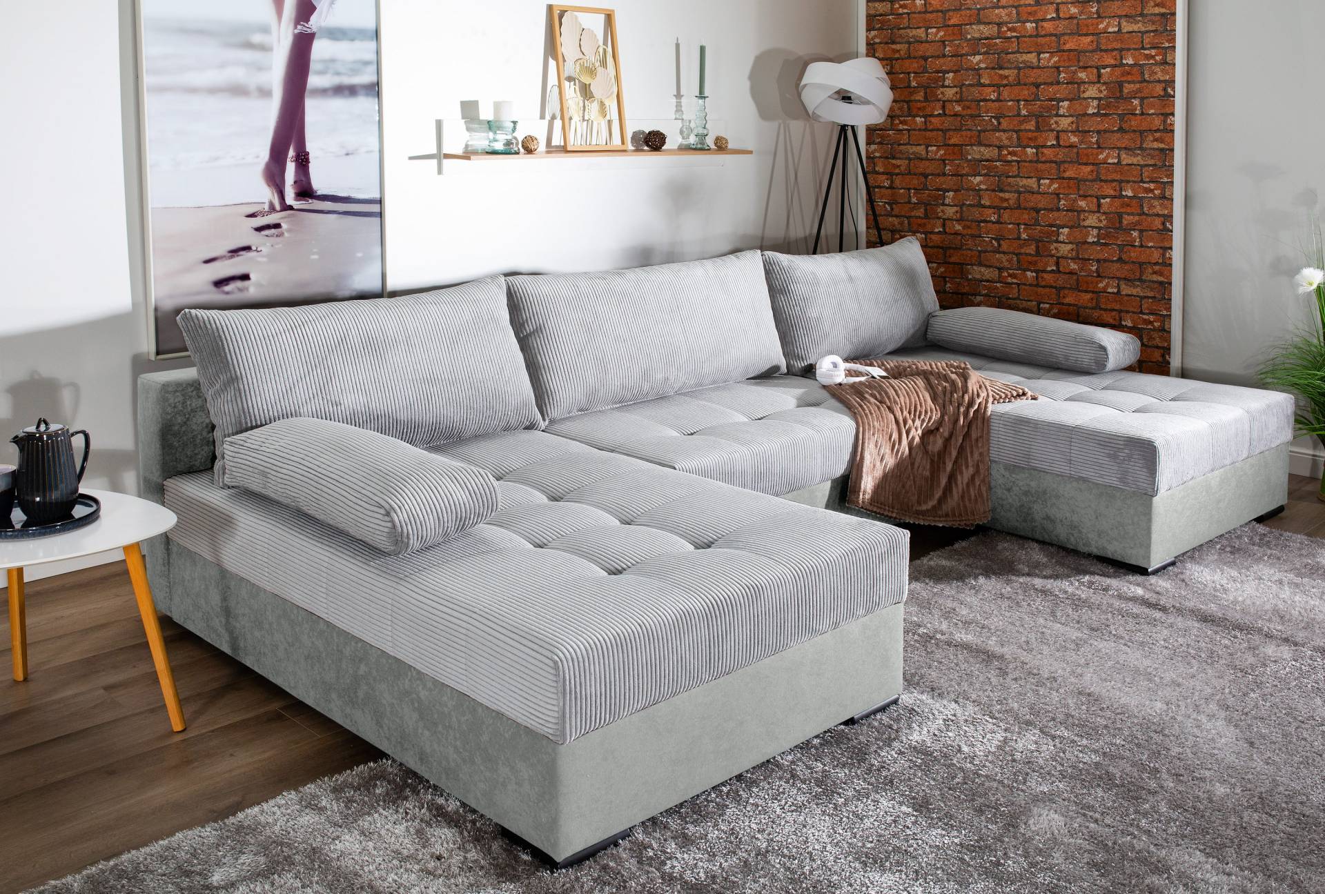 COLLECTION AB Wohnlandschaft »Josy«, inkl. Bettfunktion, Bettkasten, mit 3 extra grossen Rückenkissen von COLLECTION AB