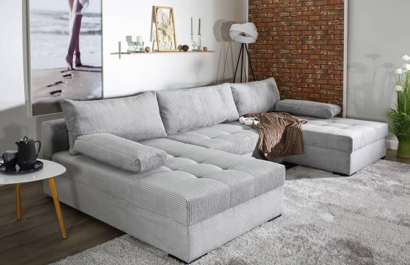 COLLECTION AB Wohnlandschaft »Josy«, inkl. Bettfunktion, Bettkasten, mit 3 extra grossen Rückenkissen von COLLECTION AB