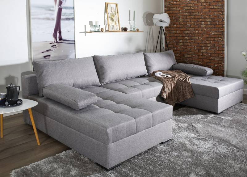 COLLECTION AB Wohnlandschaft »Josy«, inkl. Bettfunktion, Bettkasten, mit 3 extra grossen Rückenkissen von COLLECTION AB
