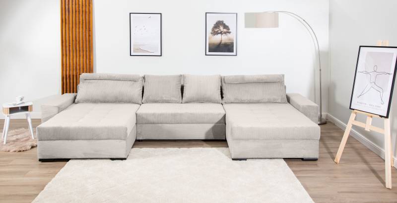 COLLECTION AB Wohnlandschaft »XXXL-Josy Relax U-Form Breite 352 cm, mit 2 gleich grossen Recamieren«, inkl. Bettfunktion, Bettkasten, mit 4 Rückenkissen in zwei Grössen von COLLECTION AB