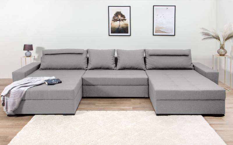 COLLECTION AB Wohnlandschaft »XXXL-Josy Relax U-Form Breite 352 cm, mit 2 gleich grossen Recamieren«, inkl. Bettfunktion, Bettkasten, mit 4 Rückenkissen in zwei Grössen von COLLECTION AB