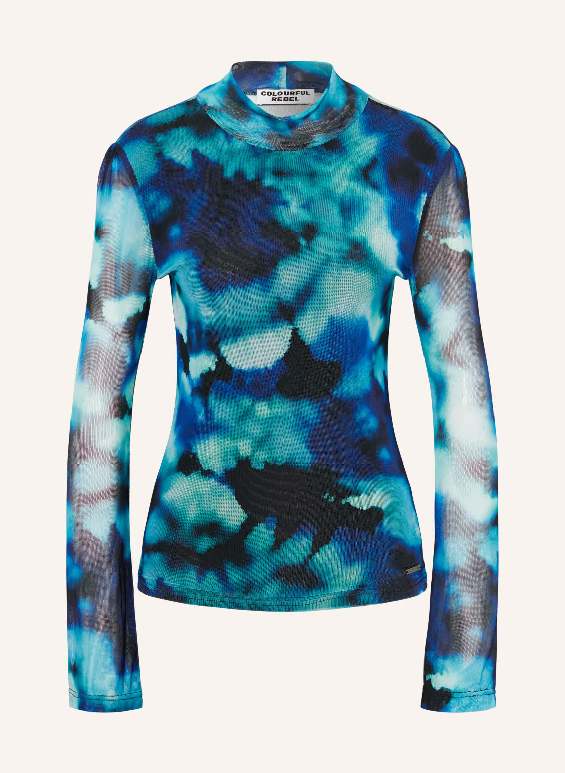 Colourful Rebel Longsleeve Leyo Aus Mesh blau von COLOURFUL REBEL