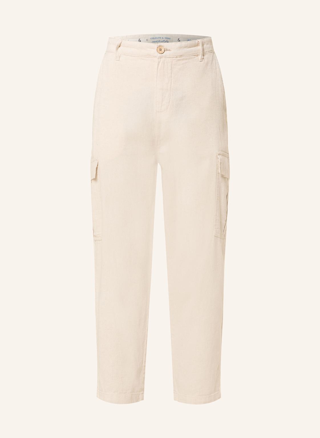 Colours & Sons Cargohose Regular Fit Mit Leinen Und Verkürzter Beinlänge beige von COLOURS & SONS