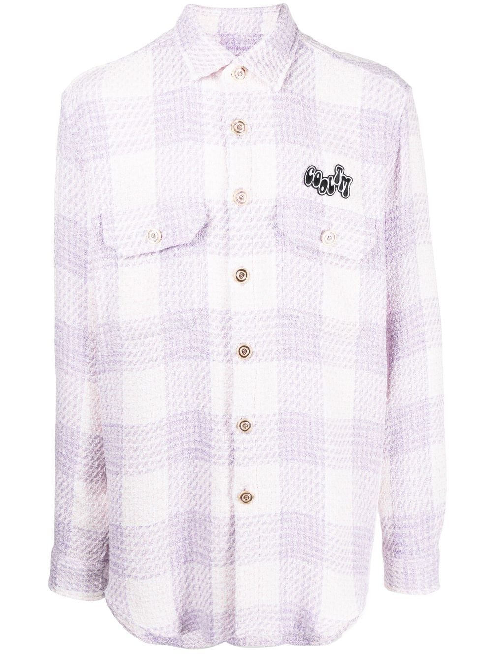 COOL T.M oversized tweed check shirt - Purple von COOL T.M